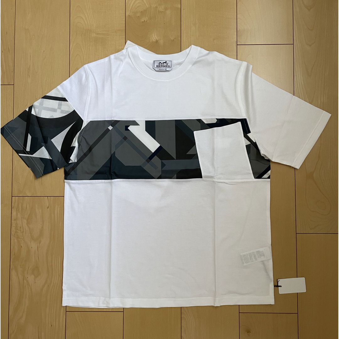 Hermes - エルメス Tシャツ メンズ 紳士Sプリントストライプポケットの
