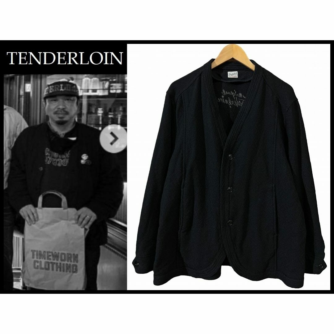 TENDERLOIN(テンダーロイン)の専用　テンダーロイン 21AW ノーカラー 3ボタン メルトン ジャケット 黒 メンズのジャケット/アウター(その他)の商品写真