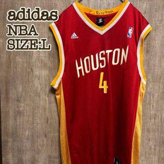 リーボック(Reebok)のadidas アディダスNBA/ヒューストン・ロケッツ　ゲームシャツ　レッド　L(Tシャツ/カットソー(半袖/袖なし))