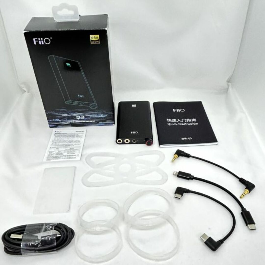 《品》Fiio USB DAC内蔵ポータブルヘッドホンアンプ FIO-Q3-MQAオーディオ機器