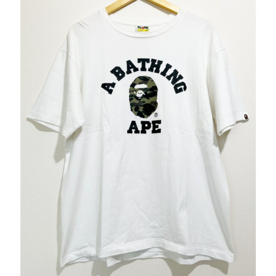 A BATHING APE【アベイシングエイプ】ロゴ\n迷彩　半袖Tシャツ　白