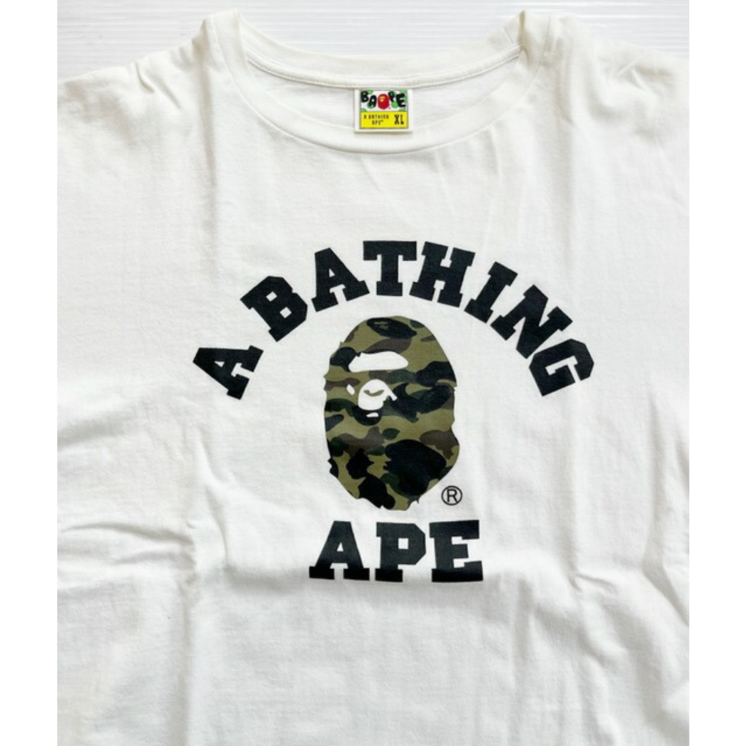A BATHING APE【アベイシングエイプ】ロゴ\n迷彩　半袖Tシャツ　白