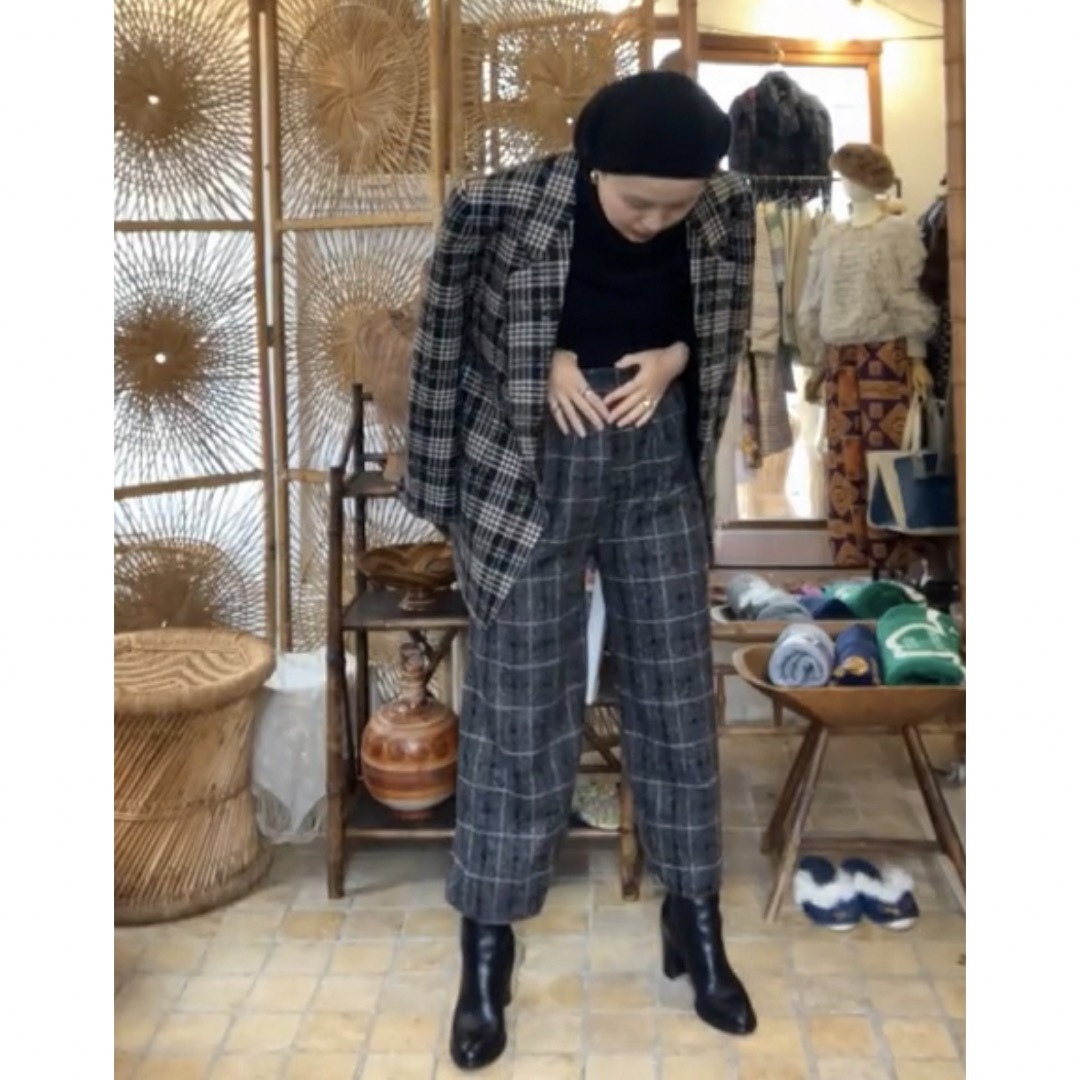 ANNE KLEIN(アンクライン)のvintage ANNE KLEIN plaid tweed jacket レディースのジャケット/アウター(テーラードジャケット)の商品写真