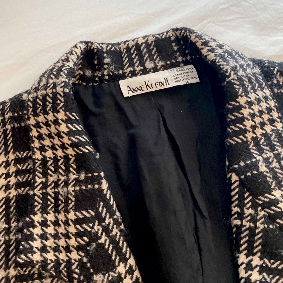 vintage ANNE KLEIN plaid tweed jacket