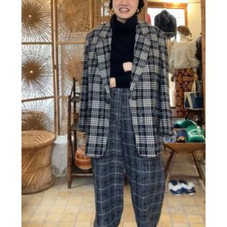 アンクライン(ANNE KLEIN)のvintage ANNE KLEIN plaid tweed jacket(テーラードジャケット)