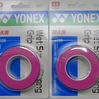 ヨネックス(YONEX)のヨネックス　ウェットスーパーストロンググリップAC135［3本入］ピンク×2個(バドミントン)