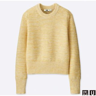 ユニクロ(UNIQLO)の【新品】ユニクロU カラーミックスオーバーサイズセーター XLサイズ　クリーム(ニット/セーター)