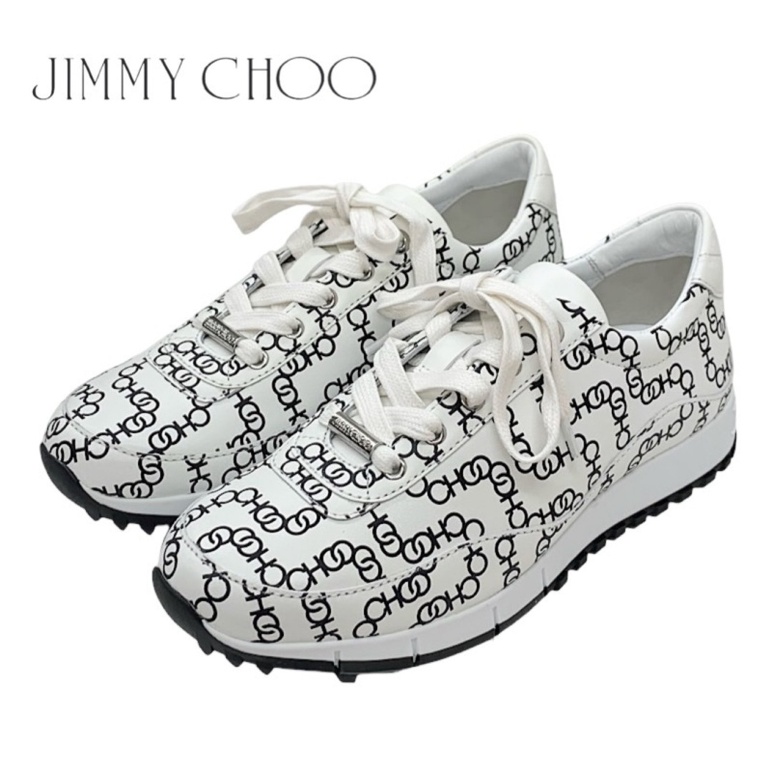 未使用 ジミーチュウ JIMMY CHOO Monza スニーカー 靴 シューズ ロゴ ...