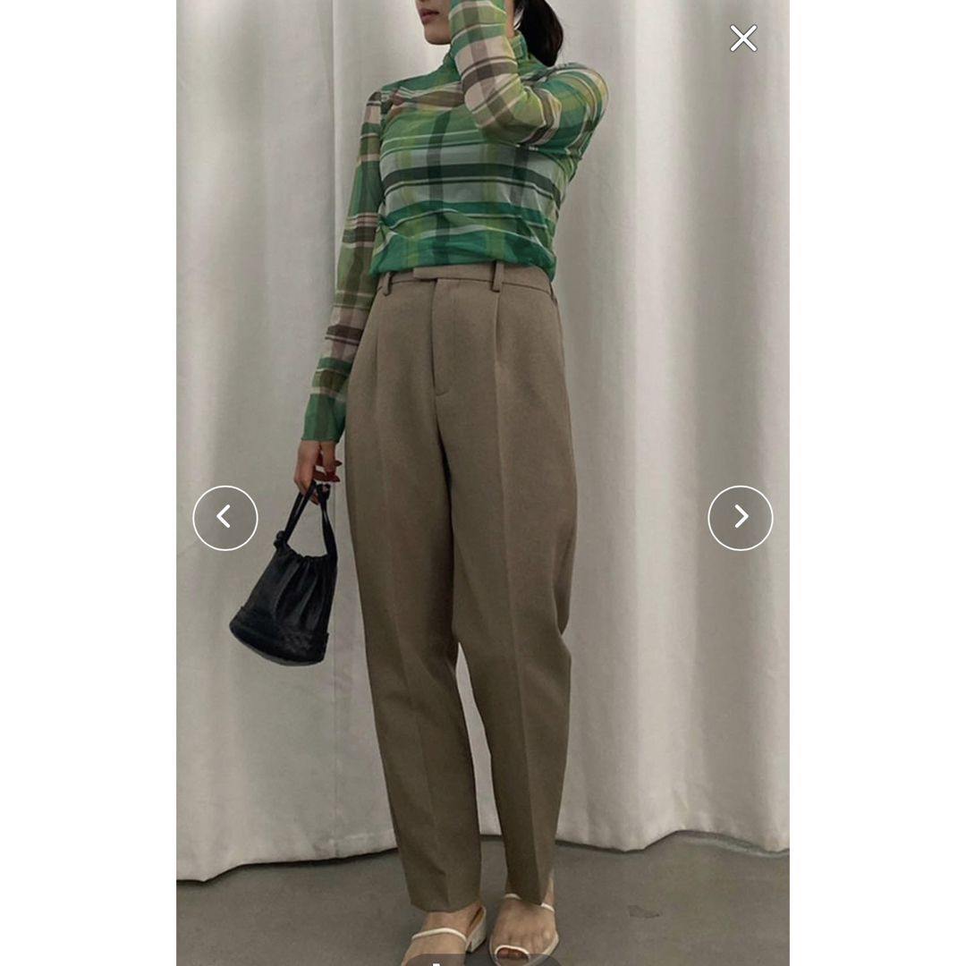 Ameri VINTAGE - SHEER CHECK HIGH NECK CUT TOPの通販 by shop