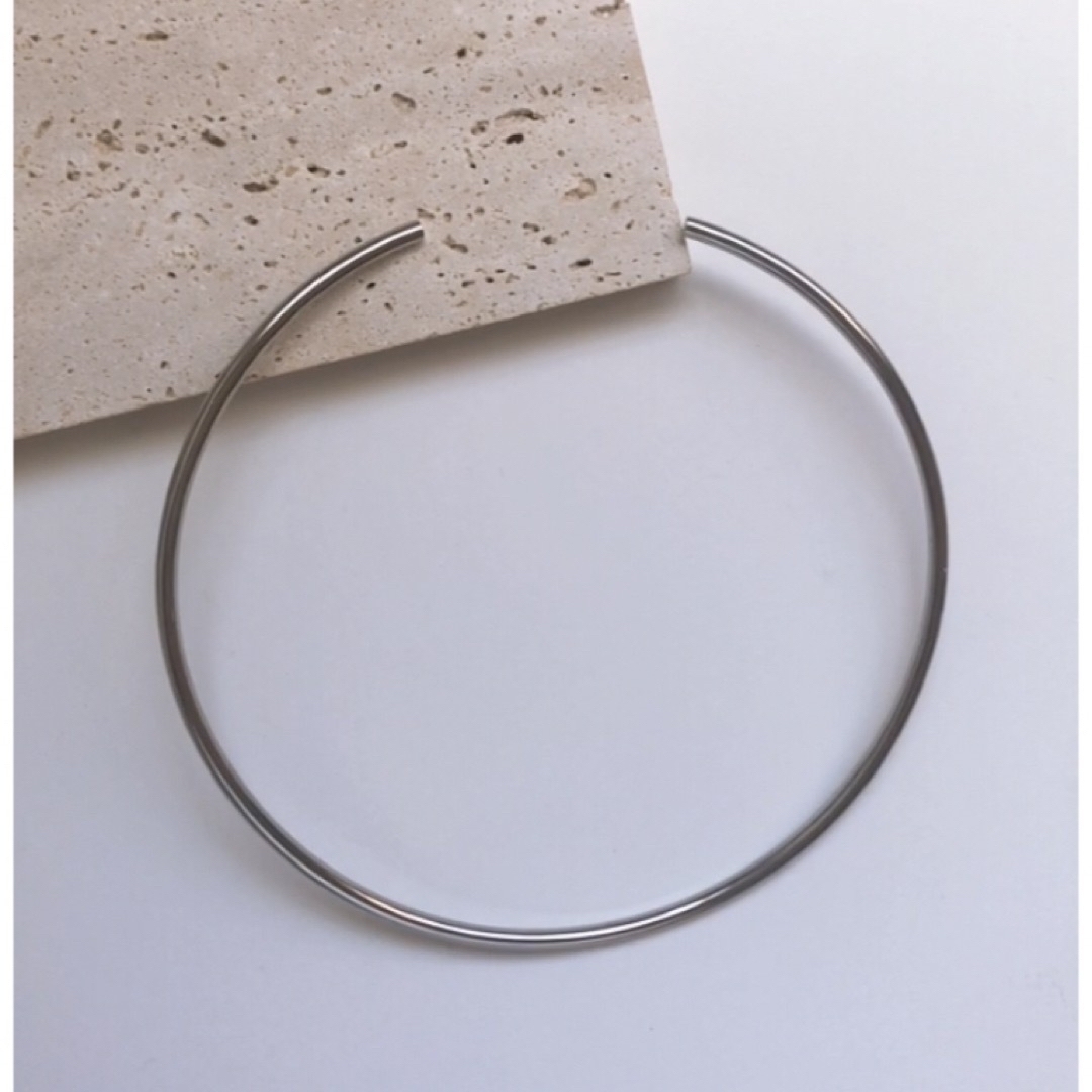 stainless simple choker silver  3900 レディースのアクセサリー(ネックレス)の商品写真