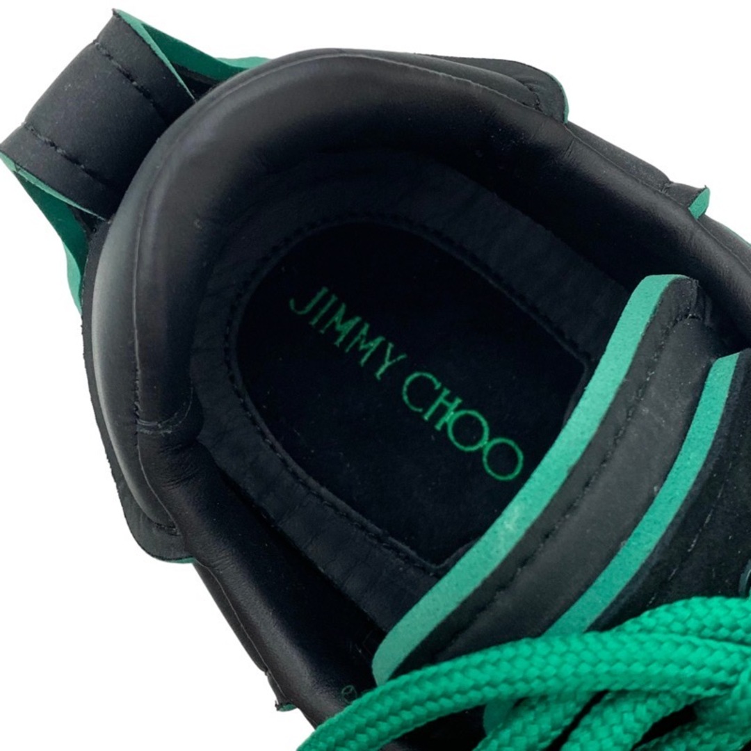 未使用 ジミーチュウ JIMMY CHOO Raine スニーカー 靴 シューズ ロゴ ファブリック ブラック グリーン