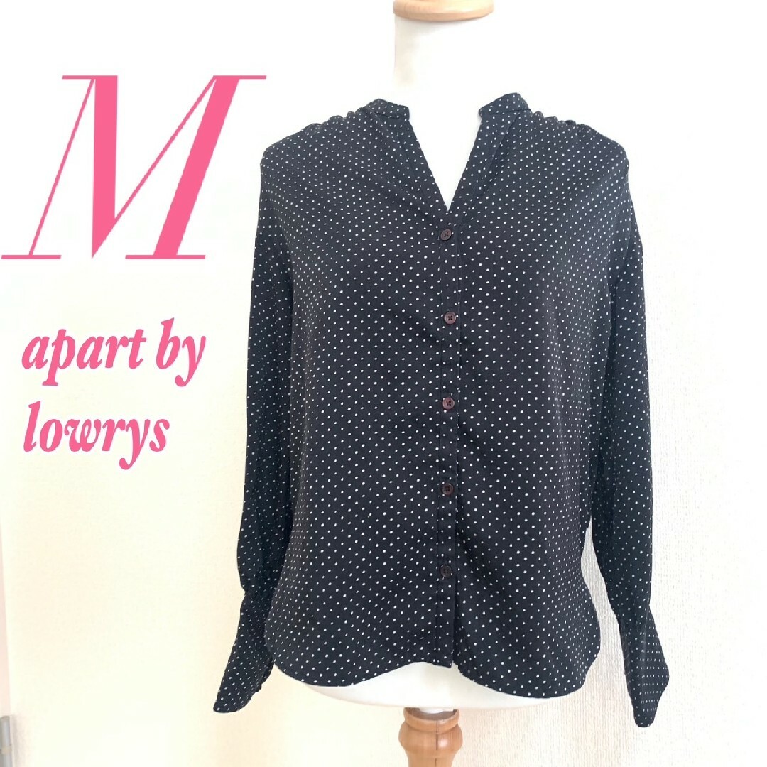 apart by lowrys(アパートバイローリーズ)のapart by lowrys アパートバイローリーズ　長袖ブラウス　M　ドット レディースのトップス(シャツ/ブラウス(長袖/七分))の商品写真