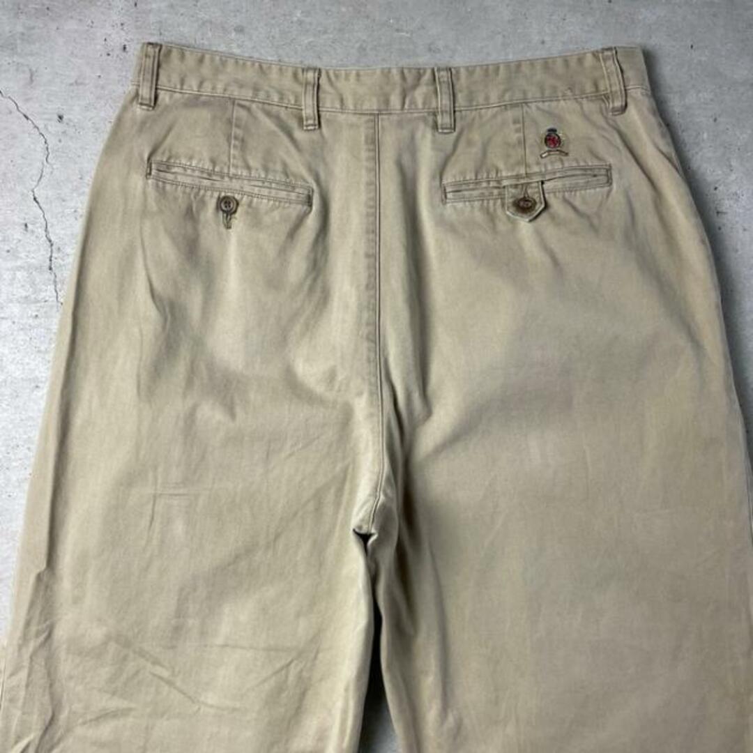 90年代 TOMMY HILFIGER トミーヒルフィガー 2タック ワイドチノパンツ メンズW36