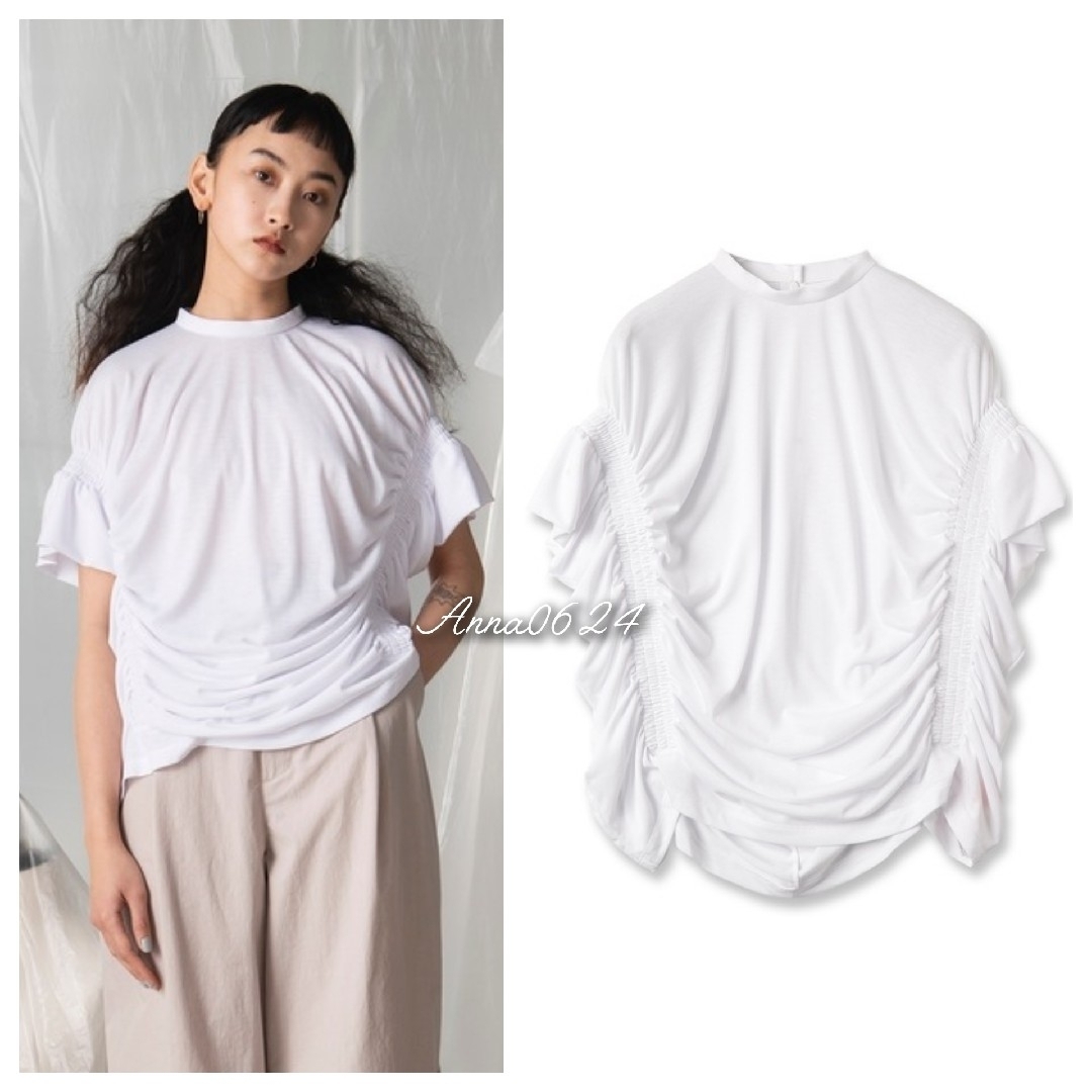 【タグ付き】 ミントデザインズ SHIRRING TOP トップス Tシャツ