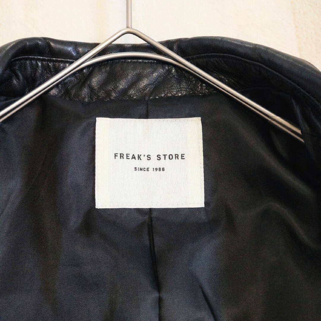 FREAK'S STORE(フリークスストア)の美品★フリークスストア★ダブルライダースジャケット★M★ラムレザー 羊革 本革 レディースのジャケット/アウター(ライダースジャケット)の商品写真