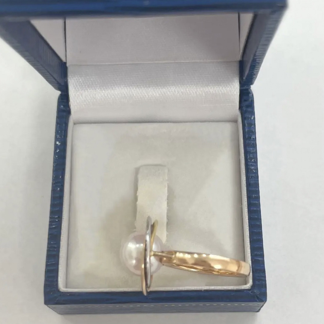 トリニティ  パール　ダイヤモンド　リング　18k   9号 レディースのアクセサリー(リング(指輪))の商品写真