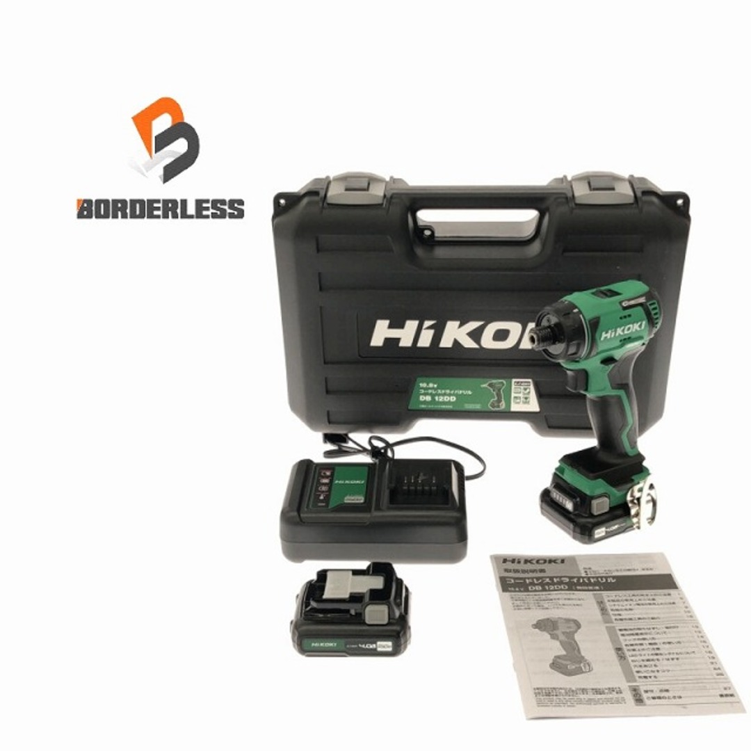 ☆未使用品☆HiKOKI ハイコーキ 10.8V コードレスドライバドリル DB12DD(2LS) バッテリー2個(10.8V 4.0AH) 充電器付 ケース 77865自動車/バイク