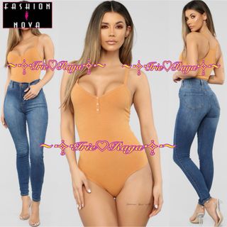 ★Fashion Nova★ボディスーツ★キャミソール★オールインワンオレンジ(オールインワン)