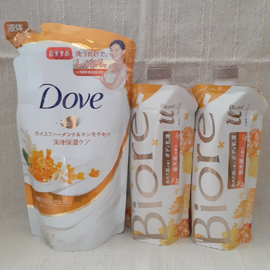 Dove（Unilever）(ダヴ)の＊金木犀＊ダブ&ビオレu/ボディウォッシュ&乳液＊ コスメ/美容のボディケア(ボディソープ/石鹸)の商品写真