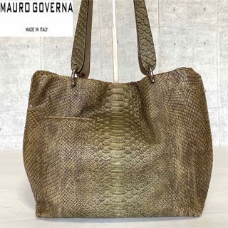 専用品 MAURO GOVERNA パイソン レザー シルバー金具 トートバッグ