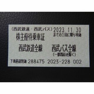 セイブヒャッカテン(西武百貨店)の最新【1枚】西武HD 株主優待乗車証 ～2023.11.30(鉄道乗車券)