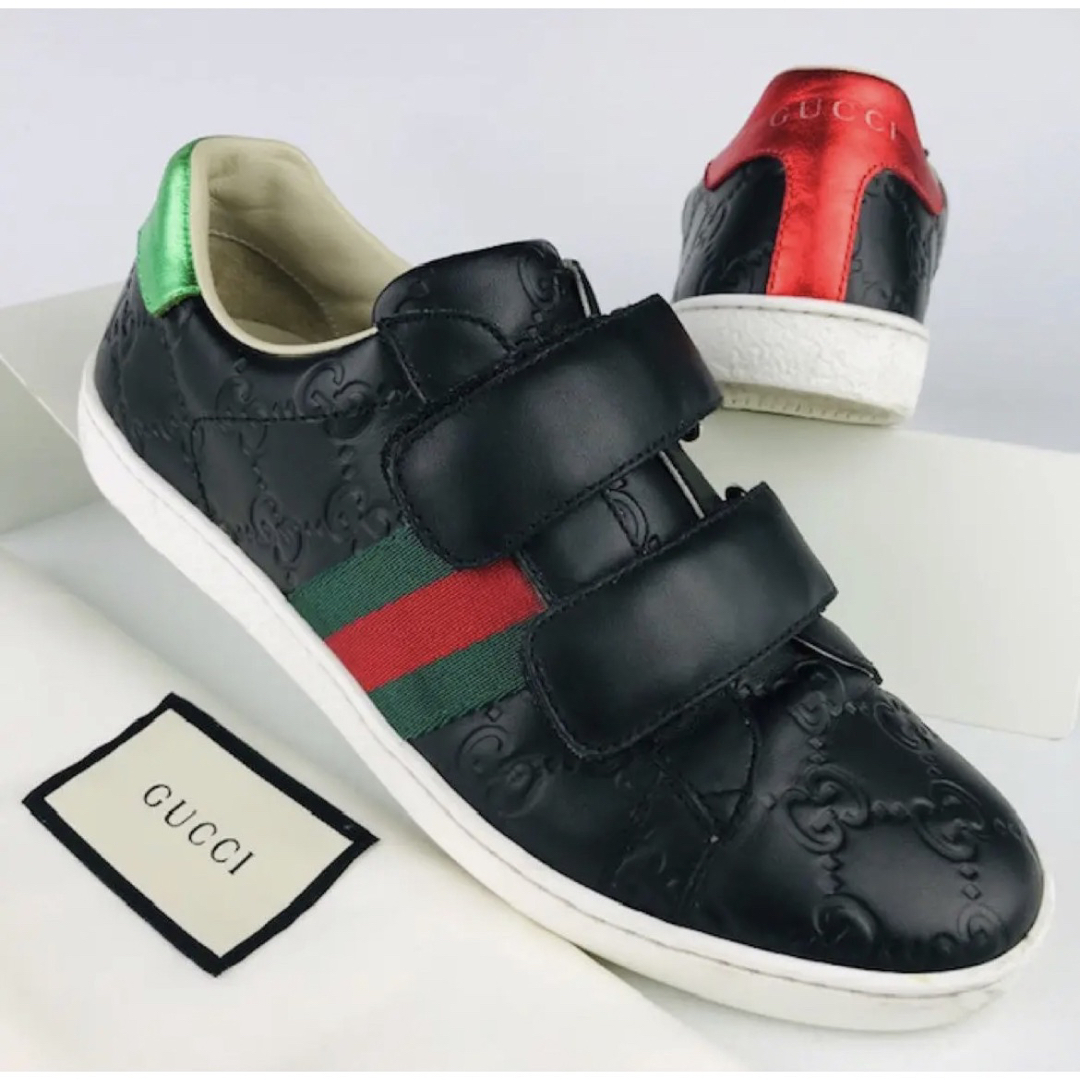 Gucci - 良品☆GUCCI・レザー エルボスGG柄 シェリーライン スニーカー