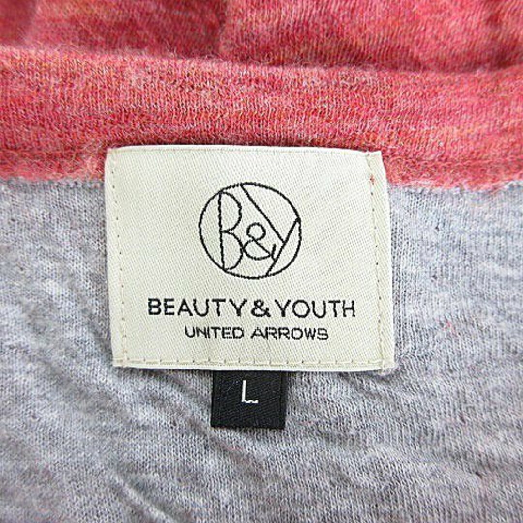 BEAUTY&YOUTH UNITED ARROWS(ビューティアンドユースユナイテッドアローズ)のB&Y ユナイテッドアローズ Tシャツ ロンT 長袖 ラグランスリーブ L 赤 レディースのトップス(カットソー(長袖/七分))の商品写真