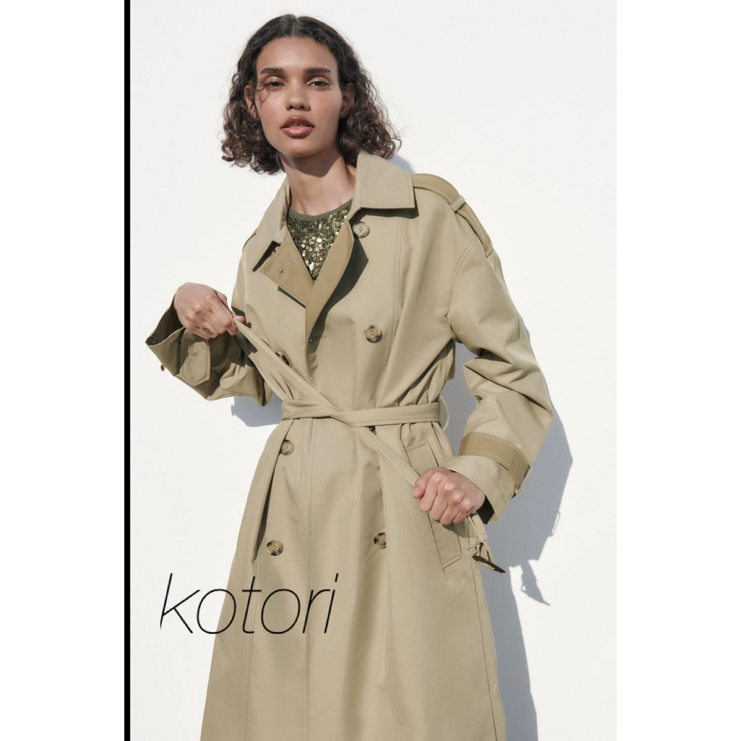 ZARA - 新品 2023ss ZARA オーバーサイズ ライン トレンチコート Mの