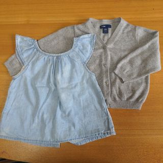 ベビーギャップ(babyGAP)のGAP コットンカーディガン　トップス　2枚セット サイズ80cm(カーディガン/ボレロ)