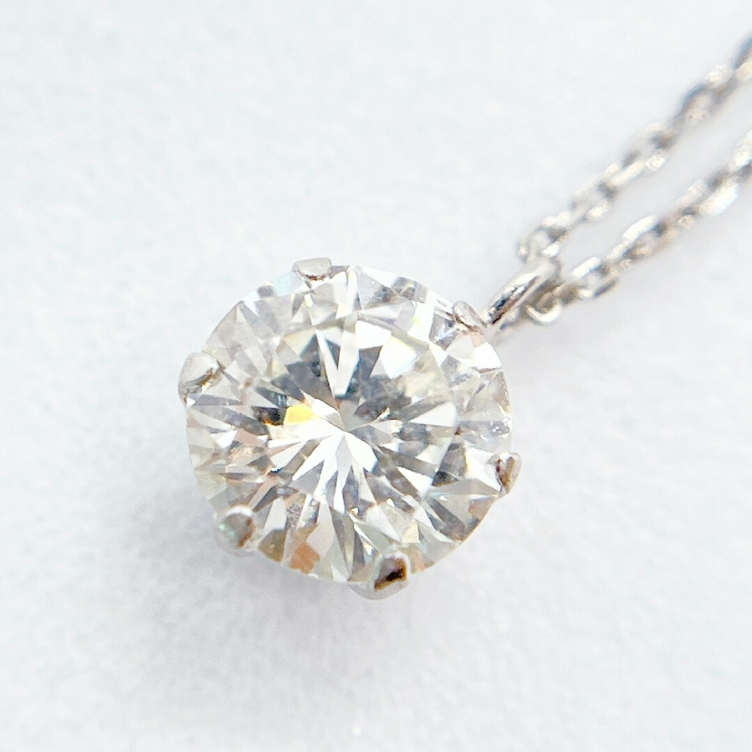 Tキラキラ ネックレス 天然ダイヤモンド 0.59ct プラチナ