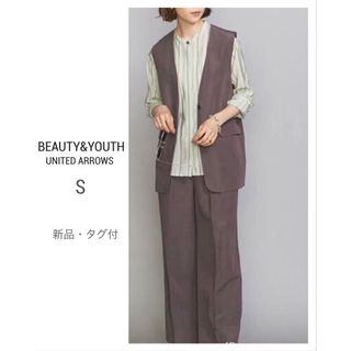 ビューティアンドユースユナイテッドアローズ(BEAUTY&YOUTH UNITED ARROWS)の【新品・タグ付】BEAUTY&YOUTH  コットンリネン　ノーカラー　ジレ(ベスト/ジレ)