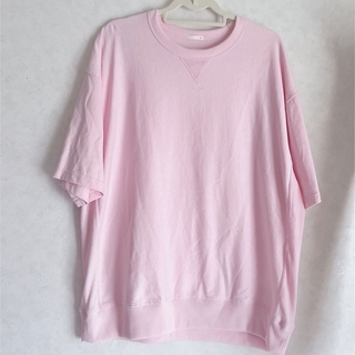 ジーユー(GU)のGU 半袖カットソー XL ピンク ゆったり(Tシャツ(半袖/袖なし))
