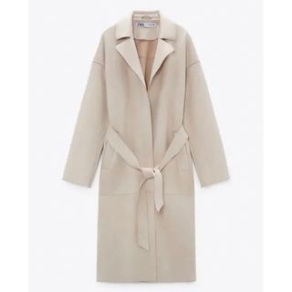 ZARA フェイクスエードコート【新品Mサイズ】(ロングコート)