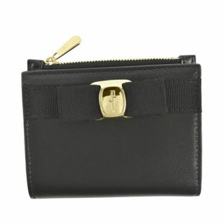 サルヴァトーレフェラガモ(Salvatore Ferragamo)のサルヴァトーレ フェラガモ Salvatore Ferragamo 二つ折財布 22-E009 NERO 734500(財布)