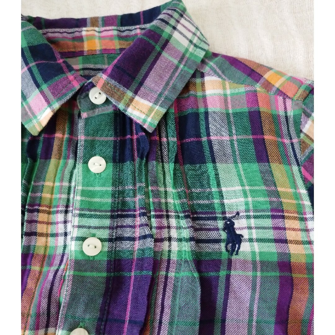 POLO RALPH LAUREN(ポロラルフローレン)のポロラルフローレン チェックシャツ 130 チュニックシャツ 女の子 トップス キッズ/ベビー/マタニティのキッズ服女の子用(90cm~)(ブラウス)の商品写真