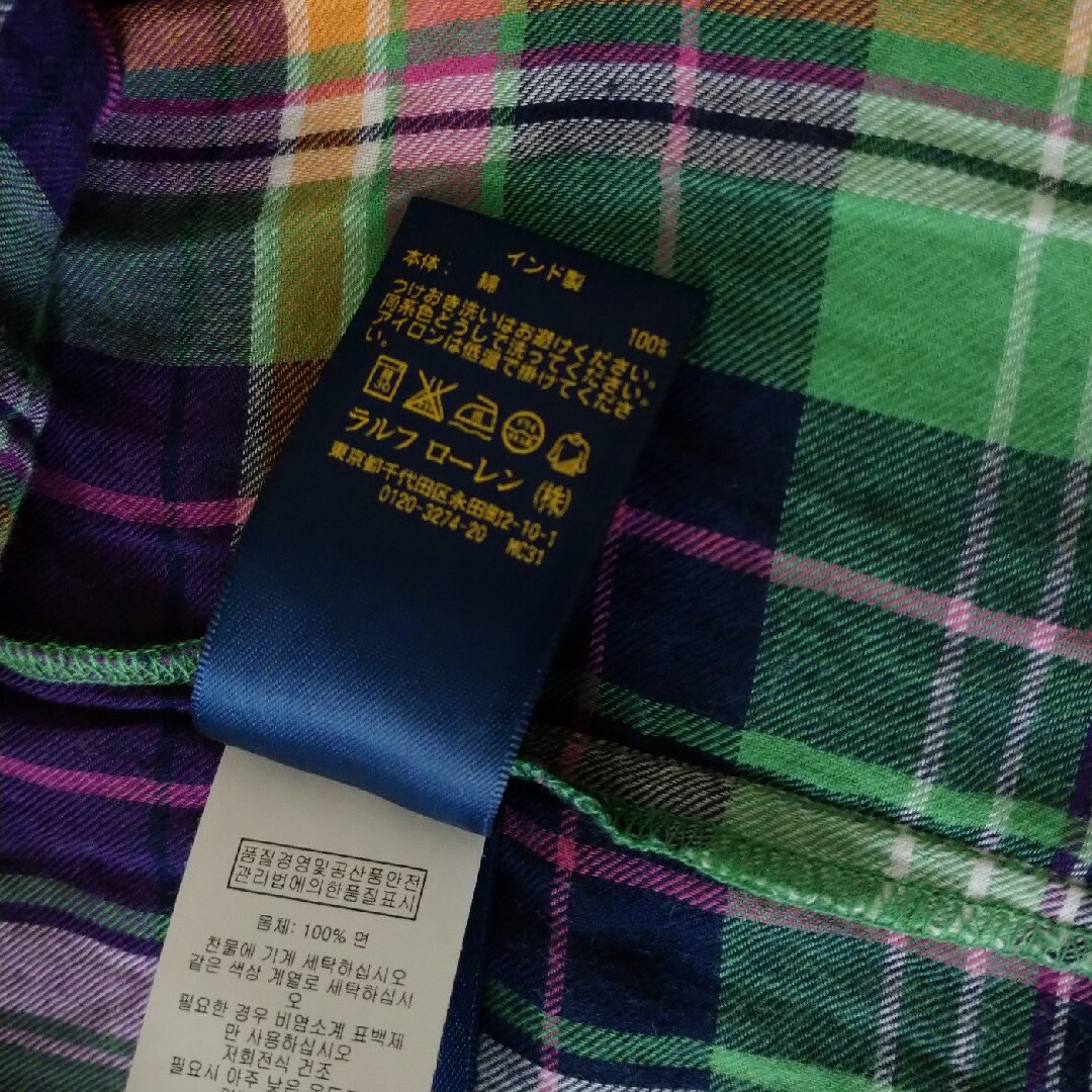 POLO RALPH LAUREN(ポロラルフローレン)のポロラルフローレン チェックシャツ 130 チュニックシャツ 女の子 トップス キッズ/ベビー/マタニティのキッズ服女の子用(90cm~)(ブラウス)の商品写真