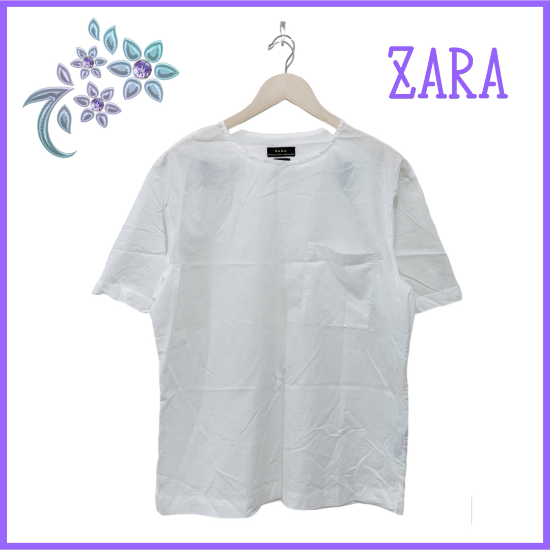 ZARA(ザラ)の【ZARA】半袖 Tシャツ リラックス フィット Uネック カジュアル シンプル メンズのトップス(Tシャツ/カットソー(半袖/袖なし))の商品写真