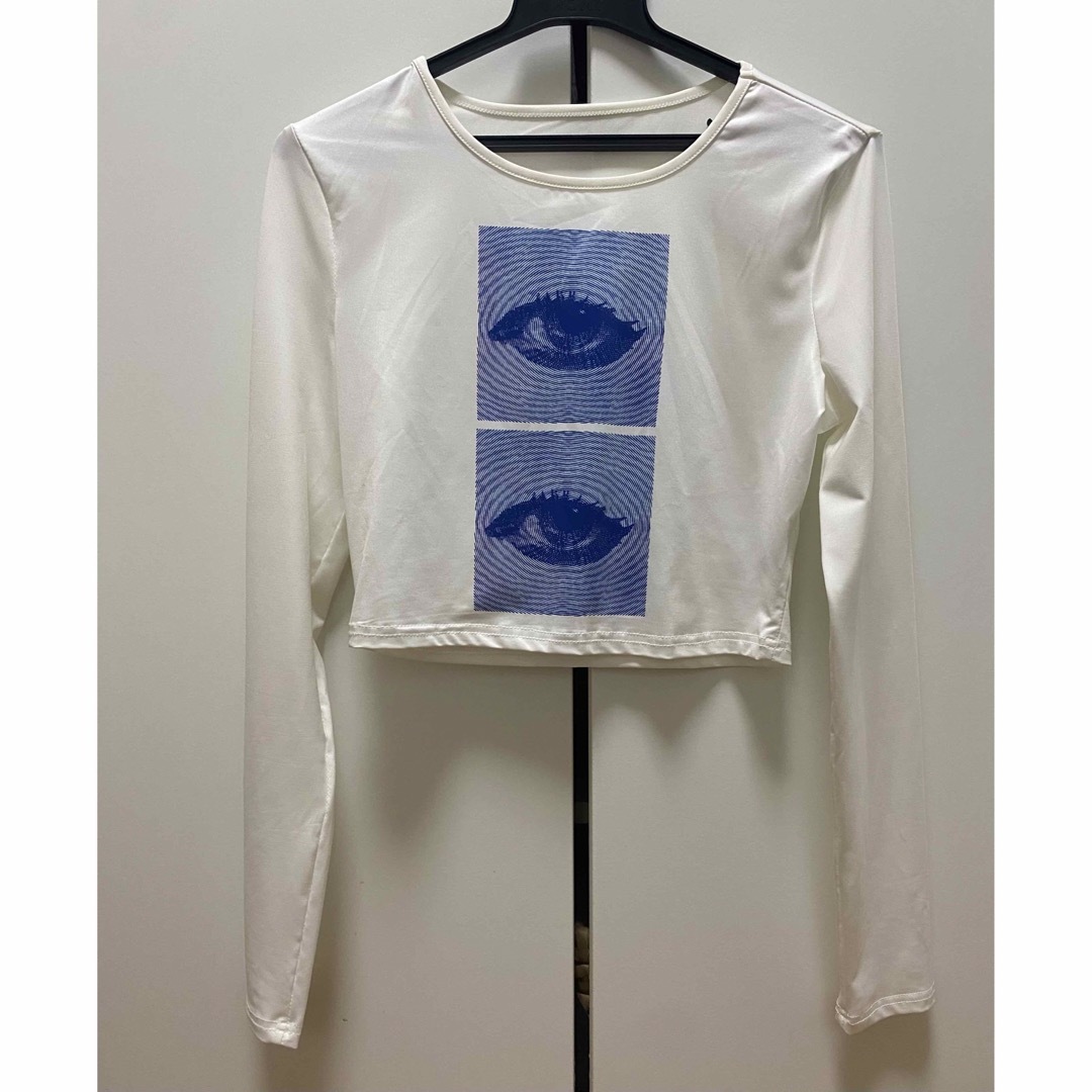 y2k トップス　目玉　アイ　eye blackpink レディースのトップス(Tシャツ(長袖/七分))の商品写真