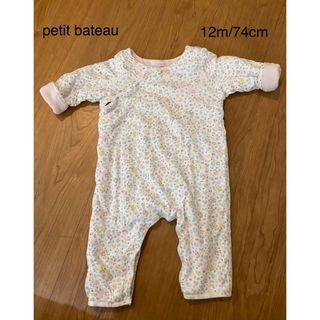 プチバトー(PETIT BATEAU)のプチバトー　中綿　花柄　フラワープリント　カバーオール　12m(カバーオール)