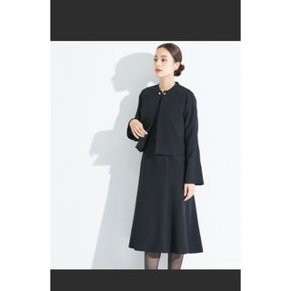 ニッセン(ニッセン)のCallarus洗える防しわケープ風ジャケット＋レース使いワンピースアンサンブル(礼服/喪服)