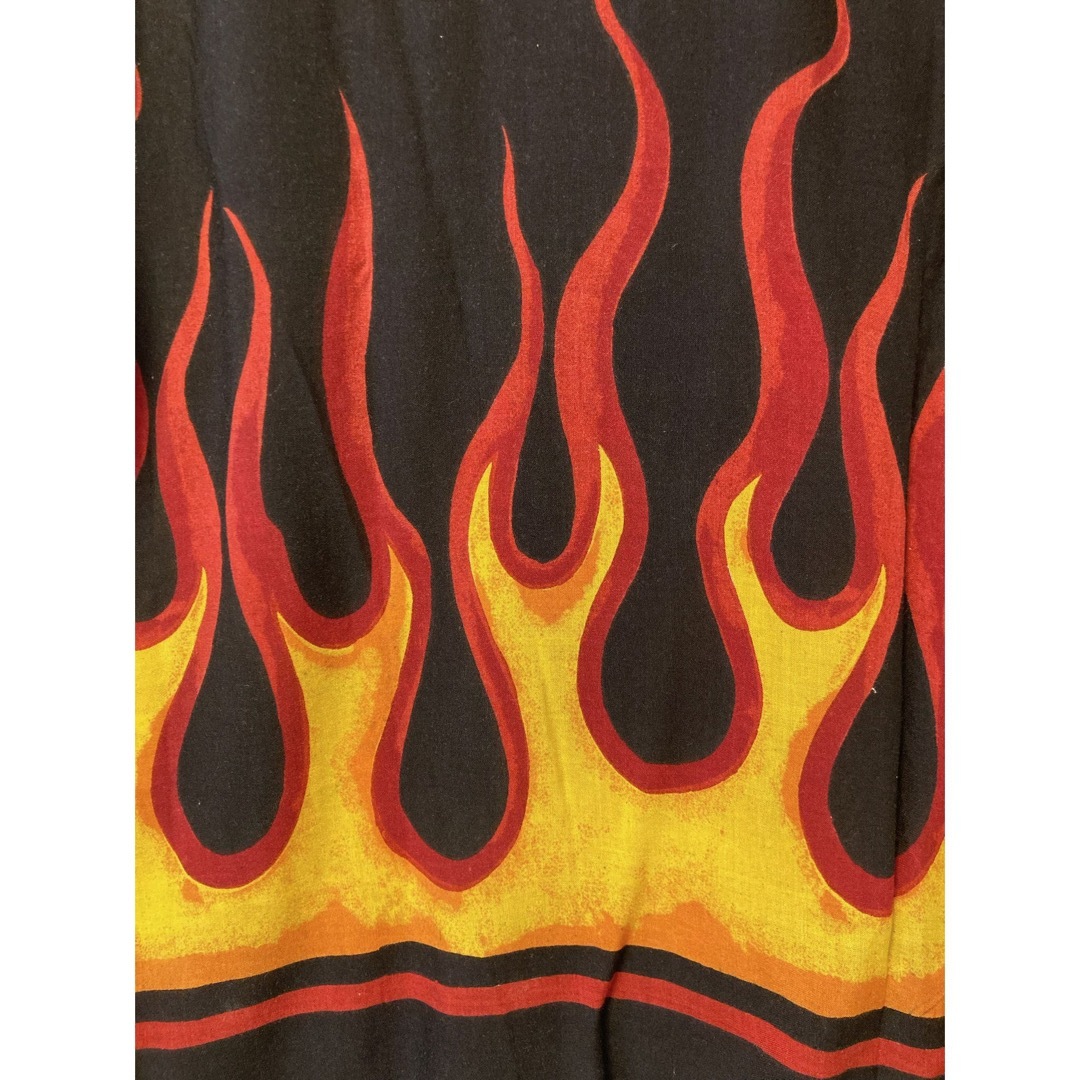 Fire pattern open collared shirt