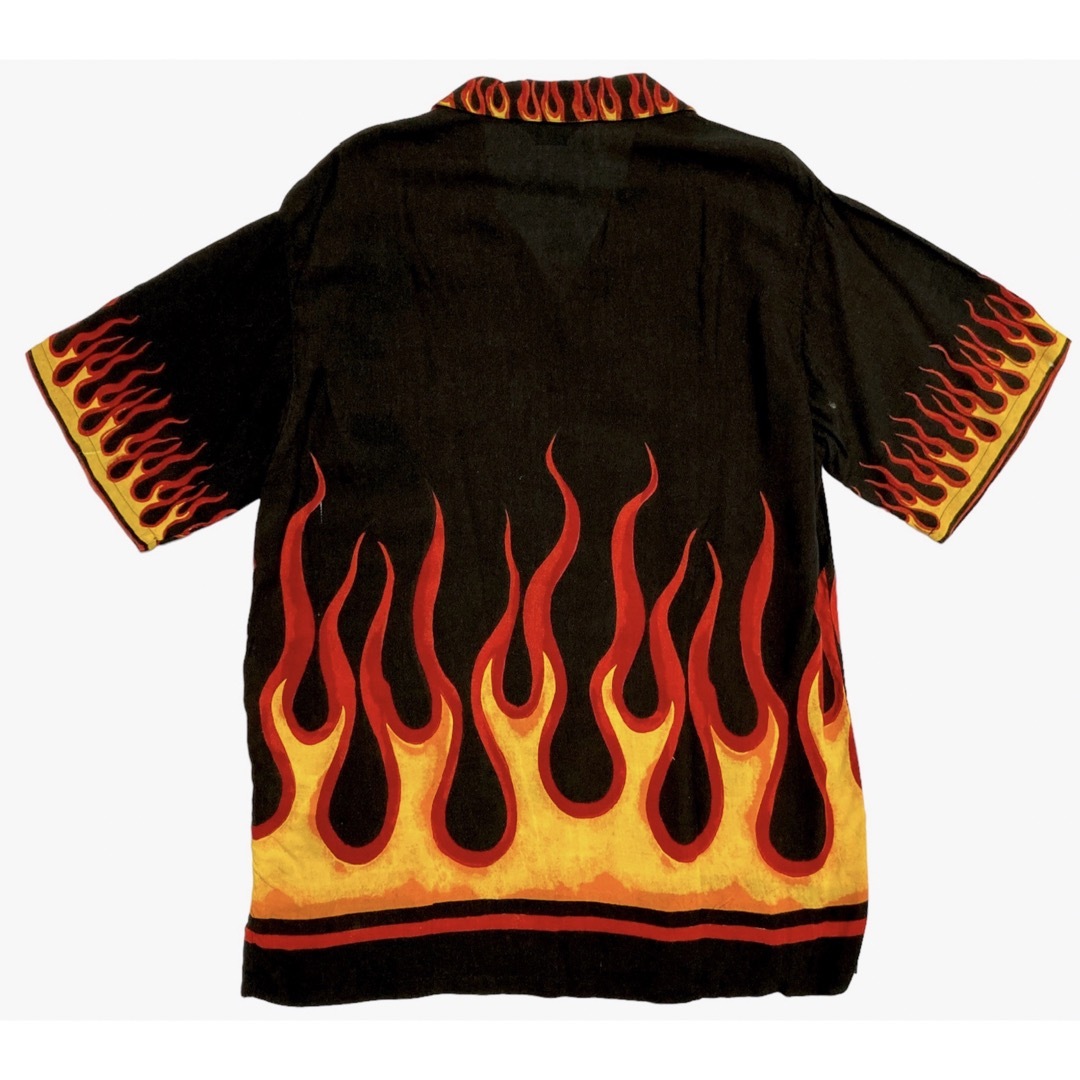 Fire pattern open collared shirt