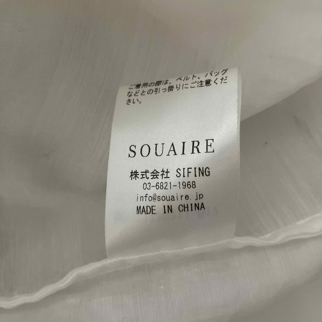 SOUAIRE バックリボンシアーシャツ ホワイト レディースのトップス(シャツ/ブラウス(長袖/七分))の商品写真