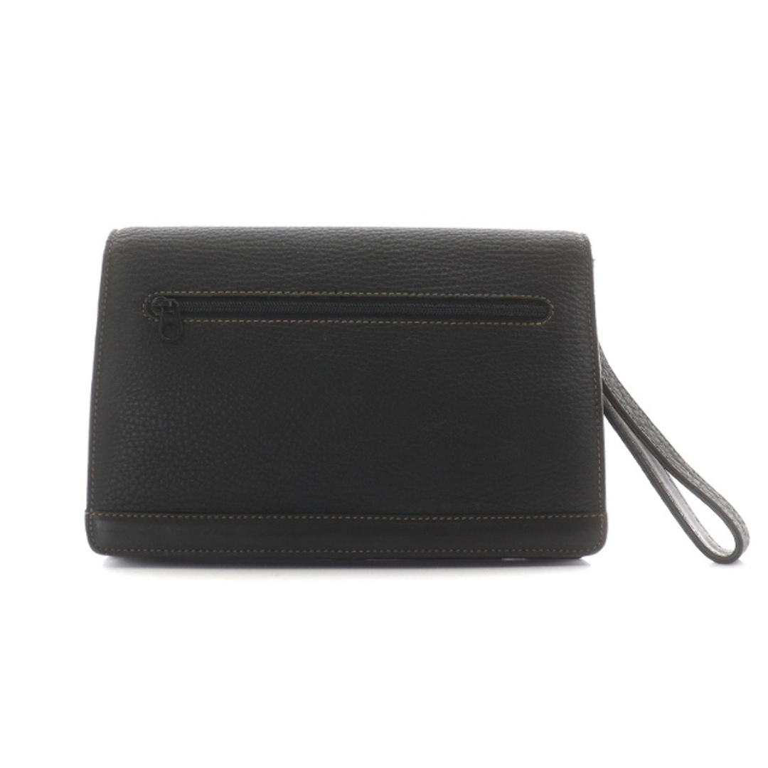 LANVIN - LANVIN クラッチバッグ セカンドバッグ ロゴ ゴールド金具