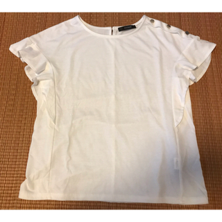 ベルメゾン(ベルメゾン)のベルメゾン　袖フリル　Tシャツ　カットソー　ホワイト　M(Tシャツ(半袖/袖なし))