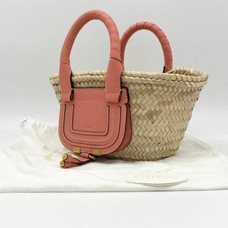 クロエ かごバッグ マーシー ラフィア ピンク レザー ベージュ ゴールド 袋 | フリマアプリ ラクマ