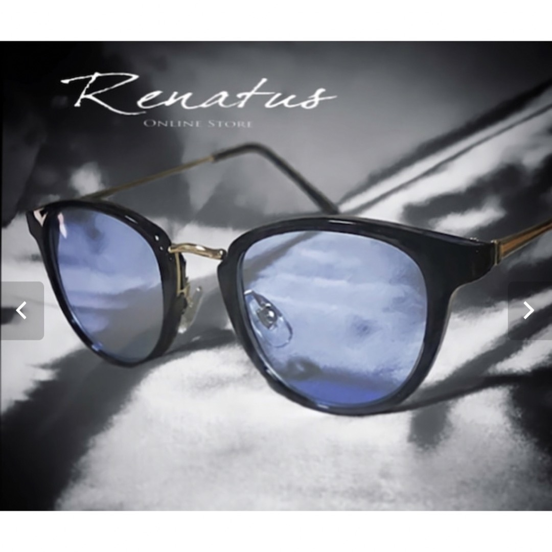フレームブラック 世界で数百本ROYALカラーサングラス ライトブルー メンズのファッション小物(サングラス/メガネ)の商品写真