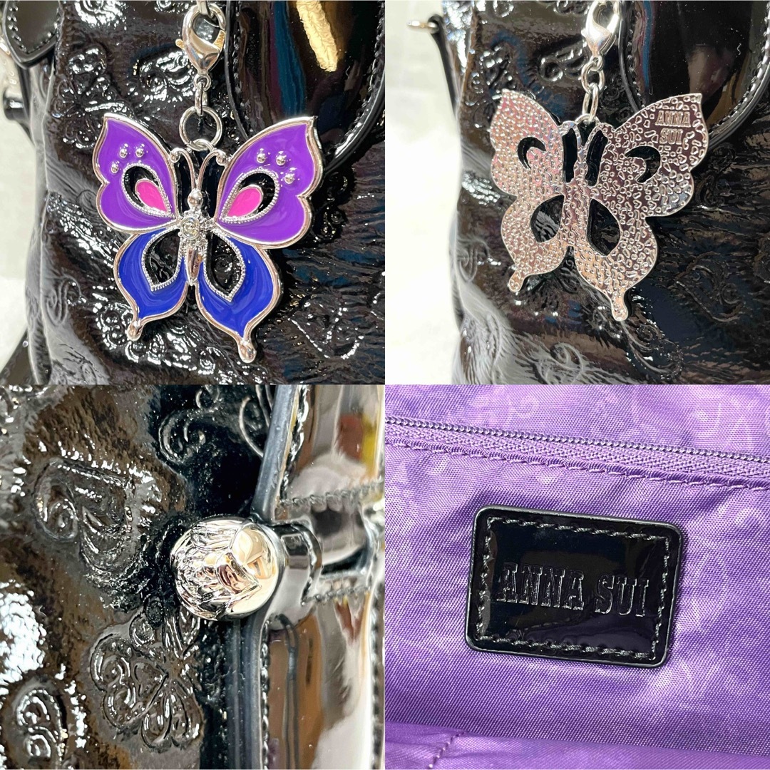 ANNA SUI(アナスイ)の美品✨ANNA SUI エリス 2way トートバッグ バタフライチャーム レディースのバッグ(トートバッグ)の商品写真