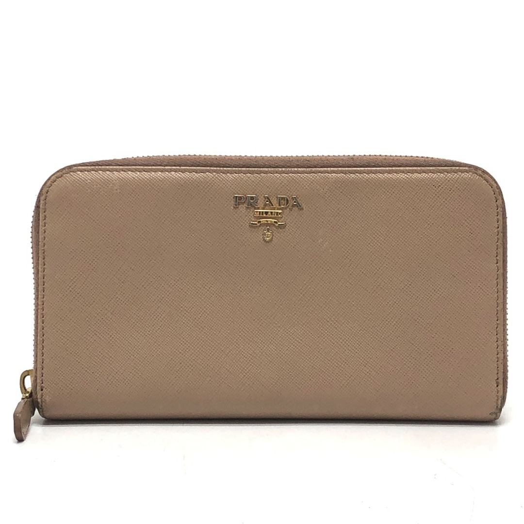 7☆ PRADA✨長財布✨ベージュ✨ゴールド✨プラダ✨レザー✨スナップボタン