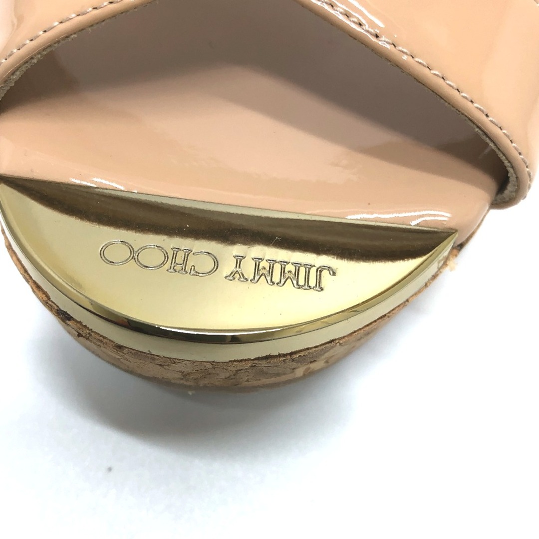 JIMMY CHOO(ジミーチュウ)のジミーチュウ JIMMY CHOO エナメル ウェッジソール 靴 サンダル エナメル ベージュ 未使用 レディースの靴/シューズ(サンダル)の商品写真